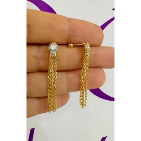 Ares Collection Zirkon Taşlı 1 Adet Zincirli Kıkırdak Kulak Memesi Uyumlu Piercing