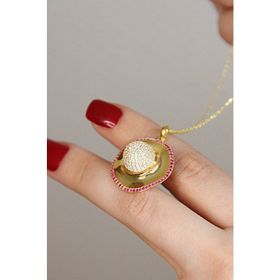 Argentum Concept 23173801 N173801 18k Altın Kaplamalı 925 Ayar Gümüş Şapka Kolye