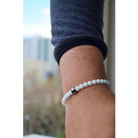 Argentum Concept B043601 Beyaz Taşlı 925 Ayar Gümüş Erkek Bileklik