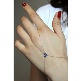 Argentum Concept B062201 Renkli Taşlı Üç Yapraklı Yonca Motifli Gümüş Şahmeran