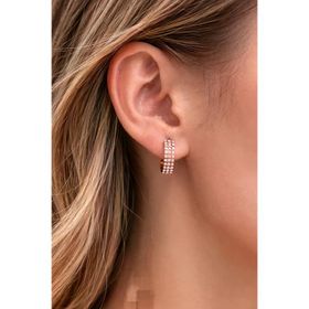 Argentum Concept K022601 925 Ayar Zirkon Taşlı Rose Halka Kadın Gümüş Küpe