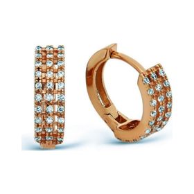 Argentum Concept K022601 925 Ayar Zirkon Taşlı Rose Halka Kadın Gümüş Küpe