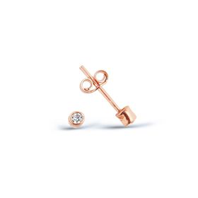 Argentum Concept K037601 Gümüş Rose Mini Zirkon Tektaş Küpe