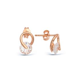 Argentum Concept K044601 Zirkon Tek Taşlı Tasarım 925 Ayar Gümüş Küpe