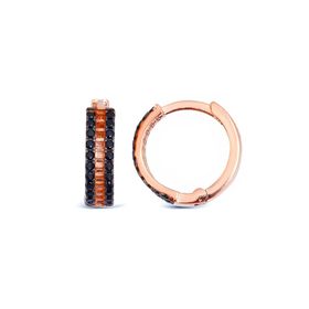 Argentum Concept K050901 Siyah Taşlı Halka Gümüş Küpe