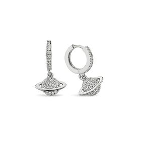Argentum Concept K060501 Daire Motifli 925 Ayar Gümüş Sallantılı Küpe