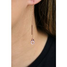 Argentum Concept K100501 Ö Harfi Gümüş Rose Tek Zincir Küpe