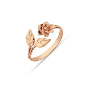 Argentum Concept Y011601 Çiçek Motifli Gümüş Rose Yüzük