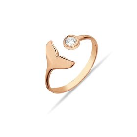 Argentum Concept Y011801 Balina Kuyruğu Motifli Gümüş Rose Yüzük
