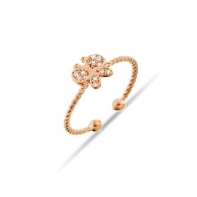 Argentum Concept Y013301 Kelebek Motifli Gümüş Rose Burma Yüzük