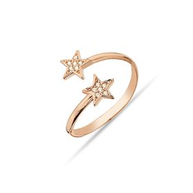 Argentum Concept Y013901 Çift Yıldızlı Gümüş Rose Yüzük