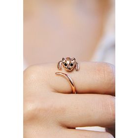 Argentum Concept Y018001 Kedi Figürlü Gümüş Ayarlanabilir Rose Yüzük