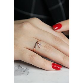 Argentum Concept Y022001 P Harfi Gümüş Rose Yüzük