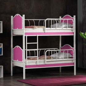 Argimo 90x190 cm Pembe Beyaz İnci Bebek Metal Ranza