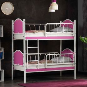 Argimo 90x190 cm Pembe Beyaz İnci Bebek Metal Ranza