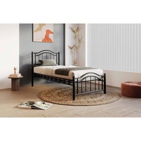 Argimo Belinay Ferforje Siyah 90x190 cm Metal Tek Kişilik Karyola