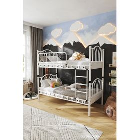 Argimo Bella Beyaz 90x200 cm Genç Çocuk Yatak Odası Metal Ranza ve Karyola
