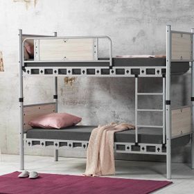 Argimo Elegan 90x200 cm Genç Çocuk Odası Ahşap Başlıklı Metal Cappuccino Ranza ve Karyola