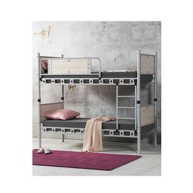 Argimo Elegan 90x200 cm Genç Çocuk Odası Ahşap Başlıklı Metal Ranza ve Karyola
