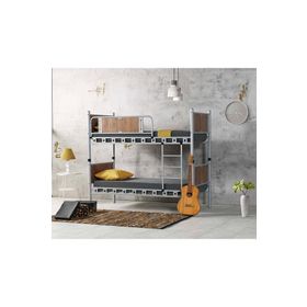 Argimo Elegan 90x200 cm Genç Çocuk Odası Ahşap Başlıklı Metal Ranza ve Karyola