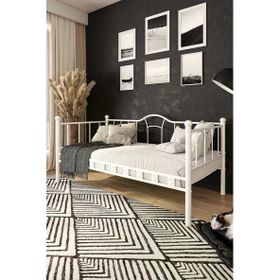 Argimo Kamelya 100x200 CM Sedir Metal Beyaz Karyola