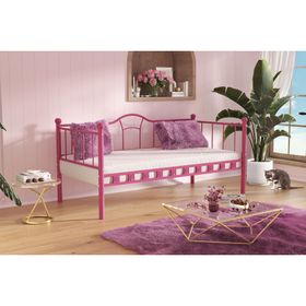 Argimo Kamelya 90x190 CM Pembe Sedir Metal Karyola