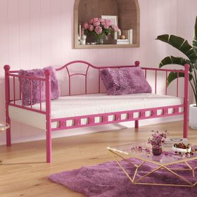 Argimo Kamelya 90x190 CM Pembe Sedir Metal Karyola