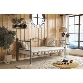 Argimo Kamelya 90x190 CM Sedir Metal Gri Karyola