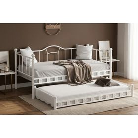 Argimo Kamelya 90x190 CM Yavrulu Daybed Sedir Beyaz Karyola