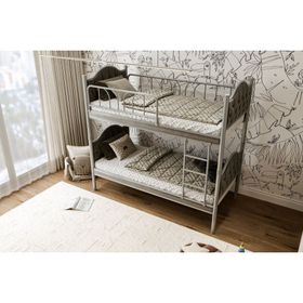 Argimo Melis 90x200 CM Çift Katlı Metal Gri Ranza ve Karyola