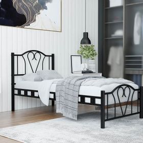 Argimo Orkide 90x190 cm Tek Kişilik Ferforje Tarz Metal Siyah Karyola
