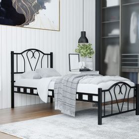 Argimo Orkide Tek Kişilik Ferforje 100x200 cm Tarz Metal Siyah Karyola