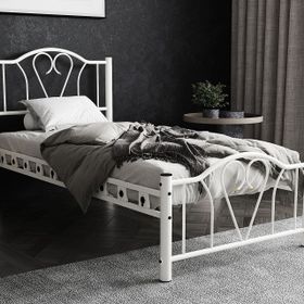 Argimo Orkide Tek Kişilik Ferforje 120x200 cm Tarz Beyaz Metal Karyola