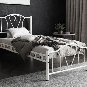 Argimo Orkide Tek Kişilik Ferforje 90x200 cm Tarz Beyaz Metal Karyola