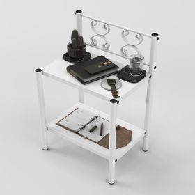 Argimo Stella Retro Ferforje Tarz Beyaz Metal Komodin