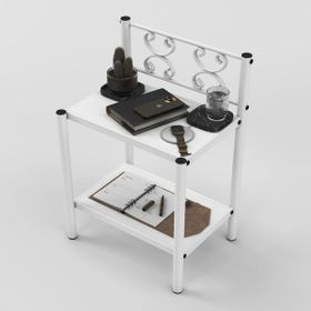 Argimo Stella Retro Ferforje Tarz Beyaz Metal Komodin