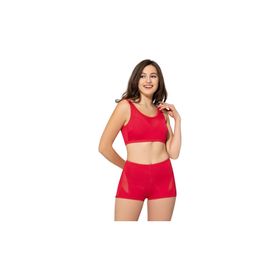 Argisa 5035 Kırmızı Tüllü Transparan Şortlu Kadın Bikini Takım