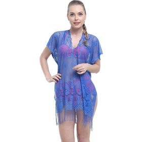 Argisa 9010 Kadın Saks Düz Dantelli Pareo