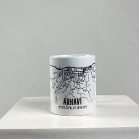 Arhavi Şehir Haritası Porselen Baskılı Kupa