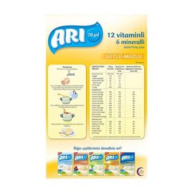 Arı 4+ Ay 200 gr Sütlü Muzlu Pirinç Unu Bebek Maması