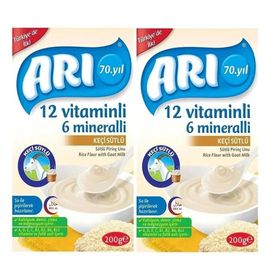 Arı 4+ Ay 2x200 gr 12 Vitaminli 6 Mineralli Keçi Sütlü Pirinç Unu Bebek Maması