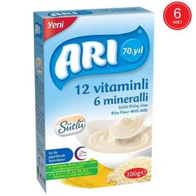 Arı 4+ Ay 6x200 gr Sütlü Pirinç Unu Bebek Maması
