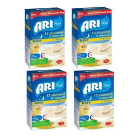 Arı 4x500 gr Gece 7 Tahıllı 12 Vitaminli 6 Mineralli Sütlü Pirinç Unu Mama
