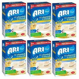 Arı 6x500 gr Tahıllı Gece Sütlü Pirinç Unu