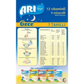 Arı Gece Sütlü 7 Tahıllı Pirinç Unu 4'lü 200 gr Mama