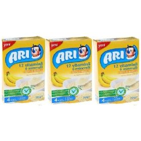 Arı Mama 12 Vitaminli 6 Mineralli 250x3 gr Sütlü Muzlu Pirinç Unu Bebek Maması