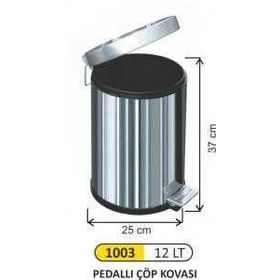 Arı Metal 12 lt Paslanmaz Pedallı Çöp Kovası