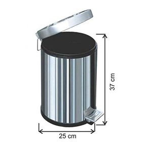 Arı Metal 12 lt Paslanmaz Pedallı Çöp Kovası