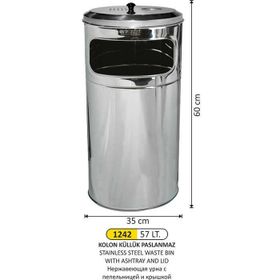 Arı Metal 1242 57 lt Kolon Küllük