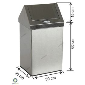 Arı Metal 1307 Sallanır Çatı Kapak Paslanmaz 54 lt Çöp Kovası
